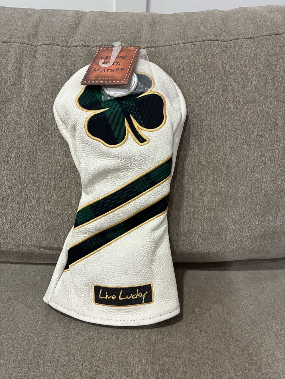 Black Clover x CMC Design Live Lucky "Tartan" Leather Putter Cover